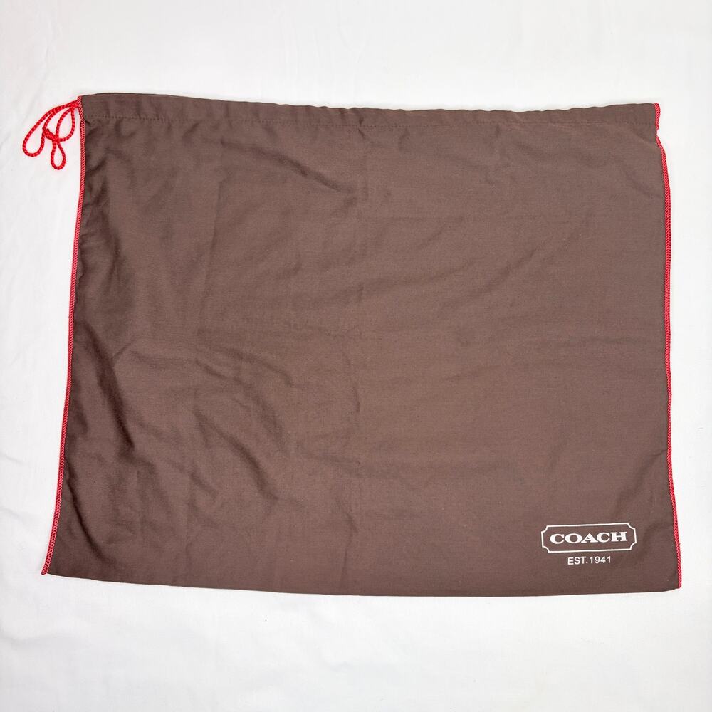 Coach handbag dustbag, brown, fabric, protective, storage, 23"x19"